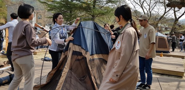 캠핑장비 교육 및 실습시간~~